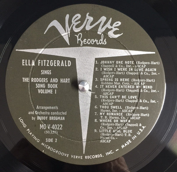 Ella Fitzgerald : Sings The Rodgers And Hart Song Book Volume 1 (LP, Album, Mono)