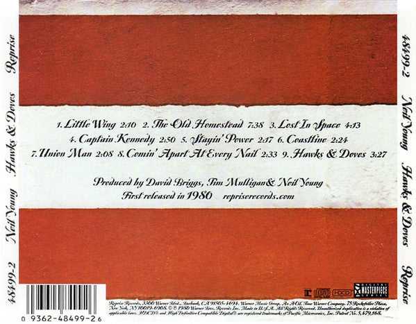 Neil Young : Hawks & Doves (HDCD, Album, RE, RM)