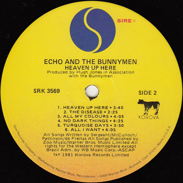 Echo & The Bunnymen : Heaven Up Here (LP, Album, Jac)
