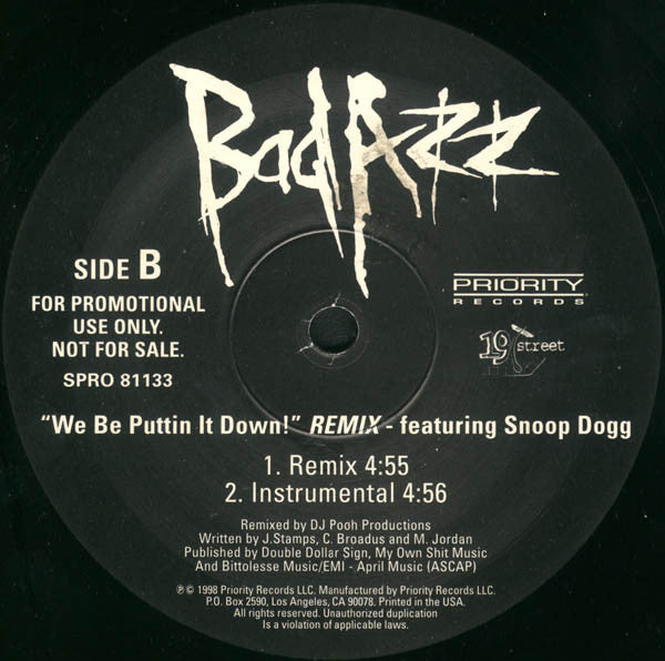 Bad Azz : We Be Puttin' It Down! (Remix) (12", Single, Promo)