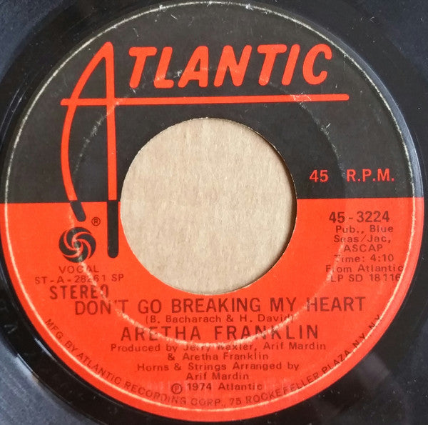 Aretha Franklin : Without Love / Don't Go Breaking My Heart (7", Single, SP)