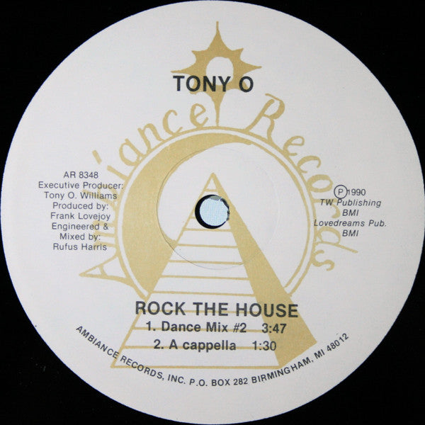 Tony O. Williams : Rock The House (12", Single)