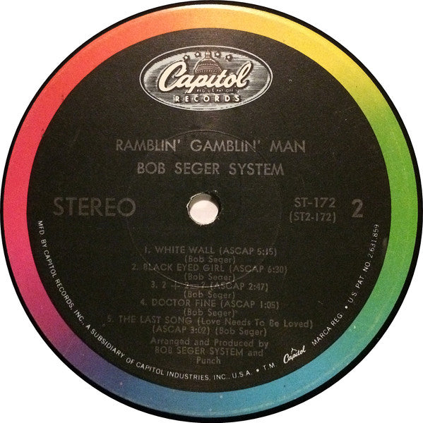 Bob Seger System : Ramblin' Gamblin' Man (LP, Album)