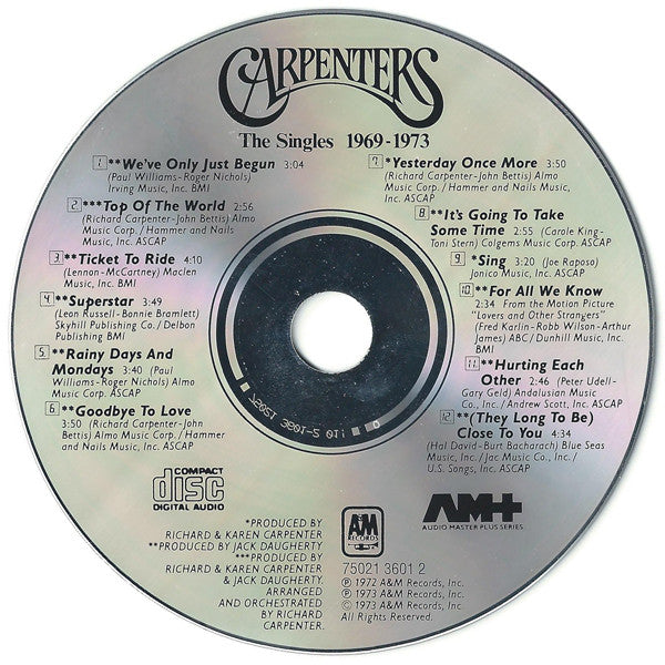 Carpenters : The Singles 1969-1973 (CD, Album, Comp, RE)