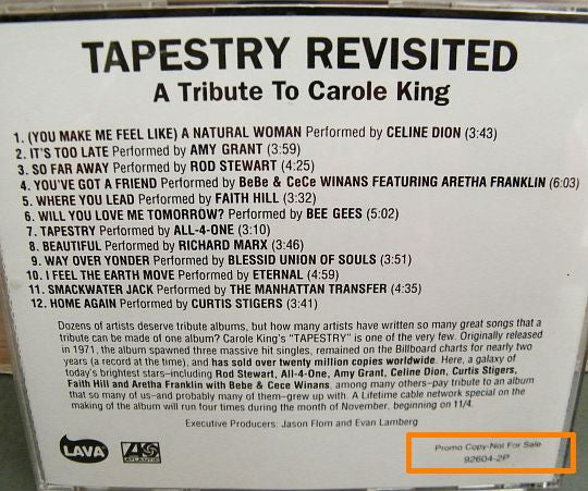 Various : Tapestry Revisited: A Tribute To Carole King (CD, Album, Promo)