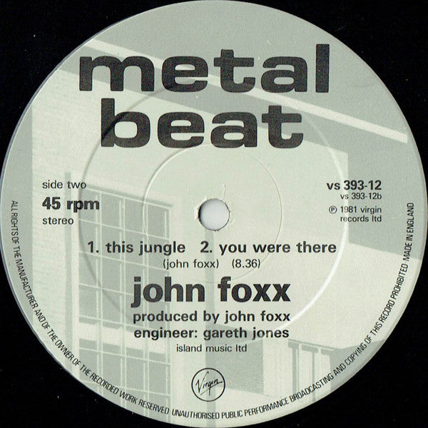 John Foxx : Europe After The Rain (12", Single)