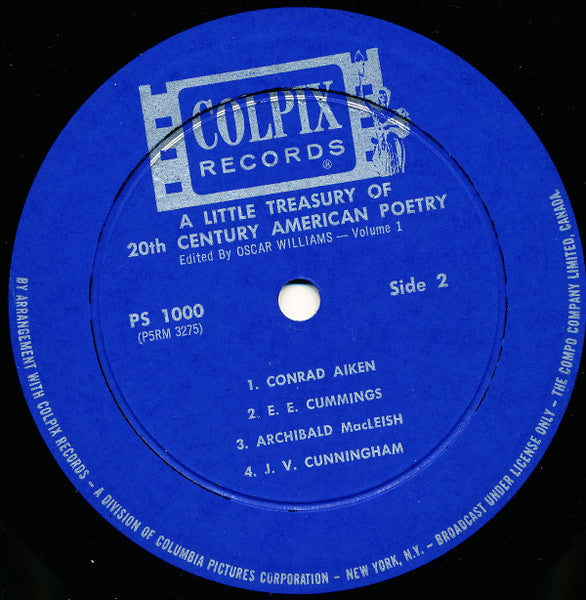 Various : A Little Treasury Of 20th Century American Poetry Volume 1 (LP, Album)
