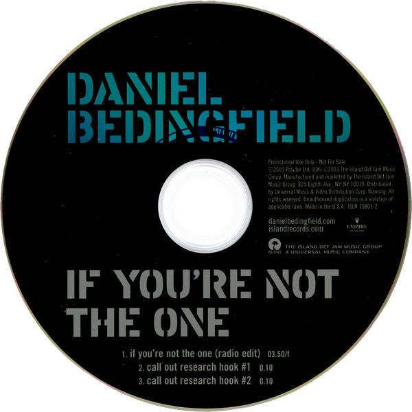 Daniel Bedingfield : If You’re Not The One (CD, Single, Promo)