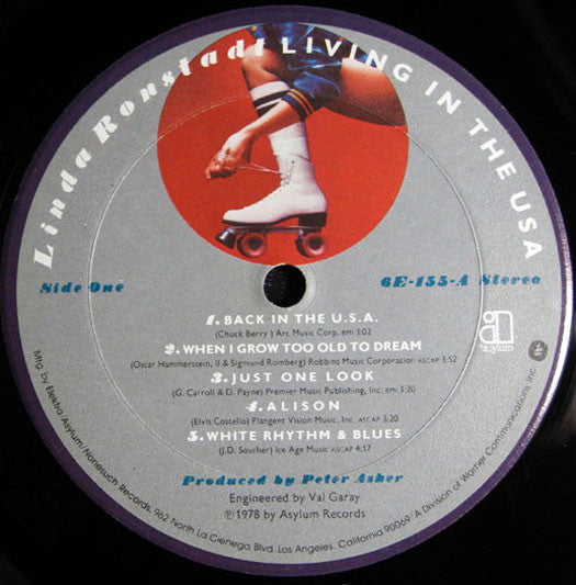 Linda Ronstadt : Living In The USA (LP, Album, Pit)