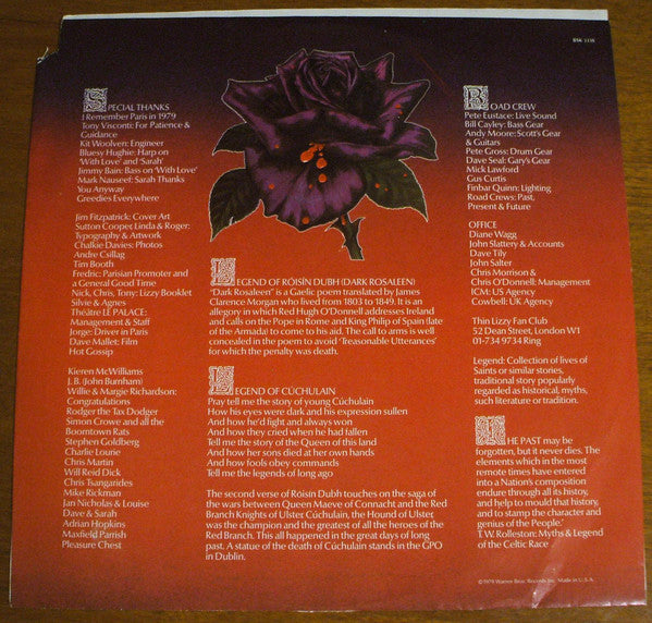 Thin Lizzy : Black Rose (A Rock Legend) (LP, Album, Jac)