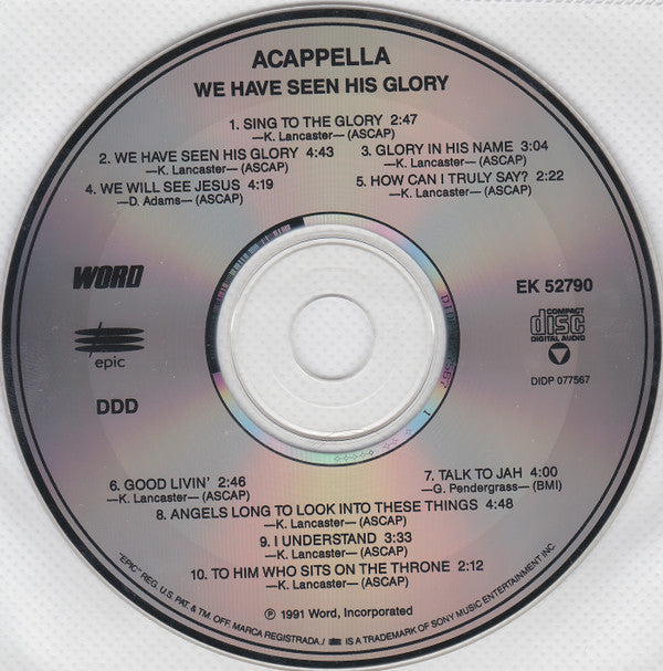 Acappella : We Have Seen His Glory (CD, Album)