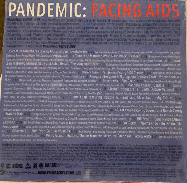 Various : Pandemic: Facing AIDS - Music For A World Without AIDS Soundtrack (CD, Album, Comp, Promo)