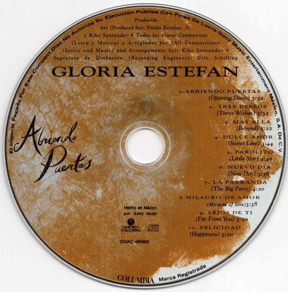 Gloria Estefan : Abriendo Puertas (CD, Album)