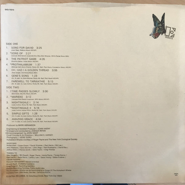 Judy Collins : Whales And Nightingales (LP, Album, San)