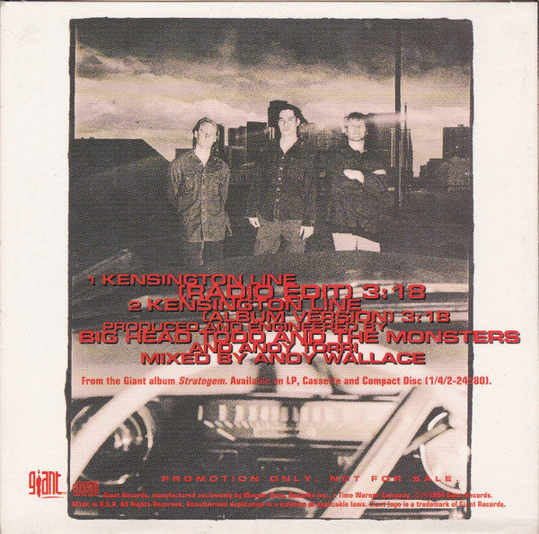 Big Head Todd And The Monsters : Kensington Line (CD, Single, Promo, Car)