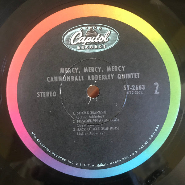 The Cannonball Adderley Quintet : Mercy, Mercy, Mercy! - Live At "The Club" (LP, Album, Jac)