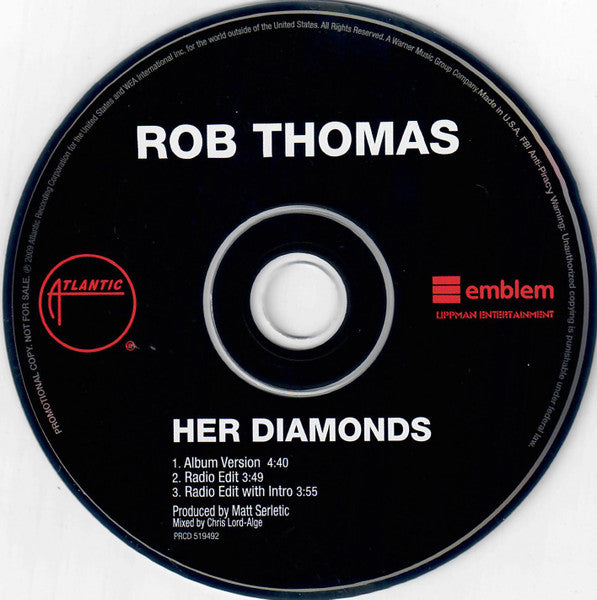 Rob Thomas : Her Diamonds (CD, Single, Promo)