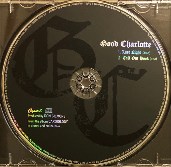 Good Charlotte : Last Night (CD, Single, Promo)