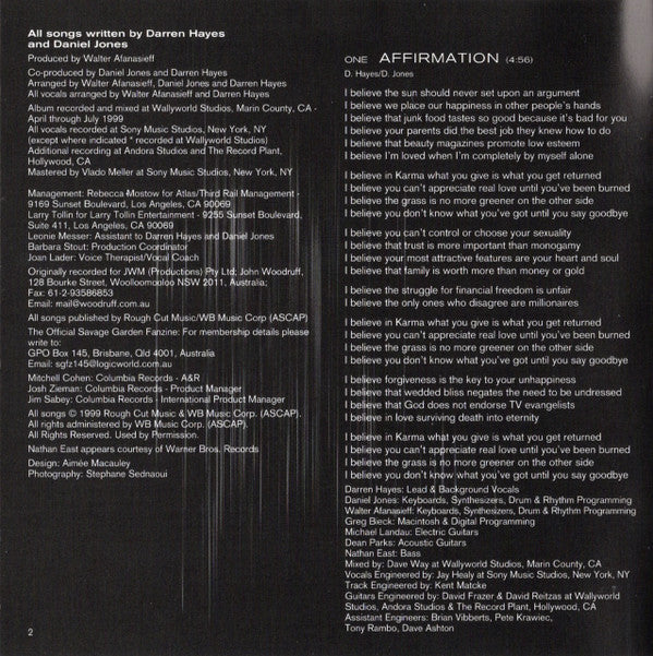 Savage Garden : Affirmation (CD, Album)