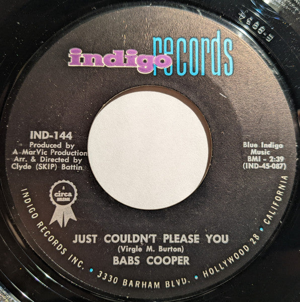 Babs Cooper : Honest I Do (7", Single, Styrene)