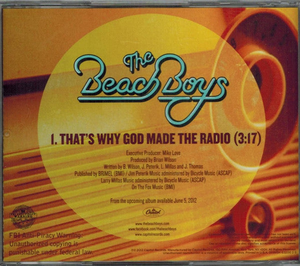 The Beach Boys : That's Why God Made The Radio (CD, Single, Promo)