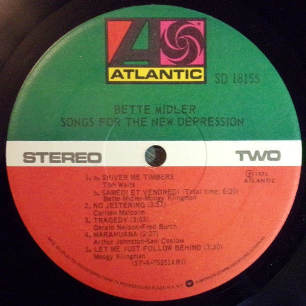 Bette Midler : Songs For The New Depression (LP, Album, RI )