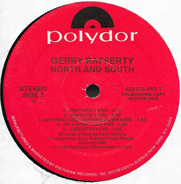 Gerry Rafferty : North & South (LP, Album, Promo)