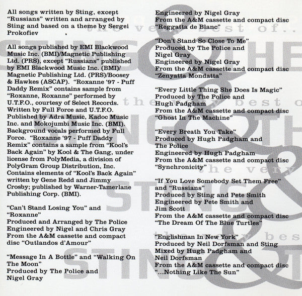 Sting & The Police : The Very Best Of...Sting & The Police (CD, Comp, RM, RP, UML)