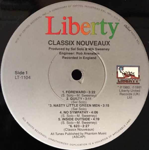 Classix Nouveaux : Classix Nouveaux (LP, Album, Jac)