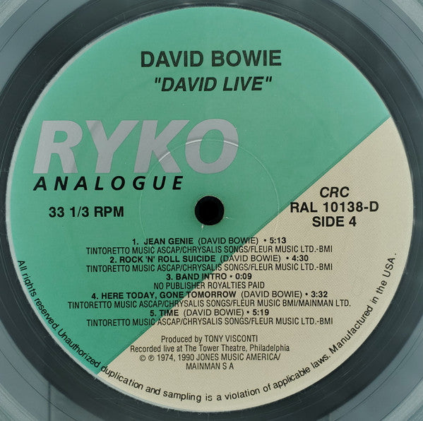 David Bowie : David Live (2xLP, Album, Club, RE, RM, Cle)