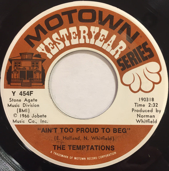 The Temptations : Get Ready / Ain't Too Proud To Beg (7", Single, RE)