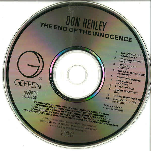 Don Henley : The End Of The Innocence (CD, Album, Club, SRC)