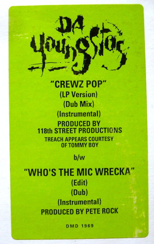 Da Youngsta's : Crewz Pop / Who's The Mic Wrecka (12", Promo)