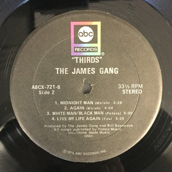 The James Gang* : Thirds (LP, Album, RP, No )