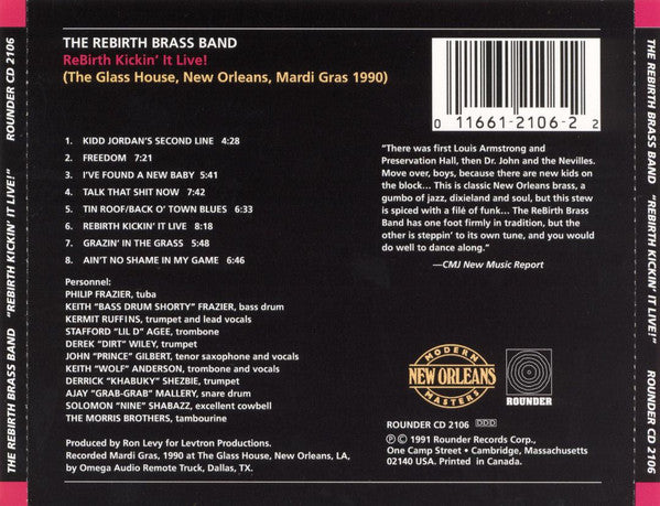 Rebirth Brass Band : ReBirth Kickin' It Live! - The Glass House (CD, Album)
