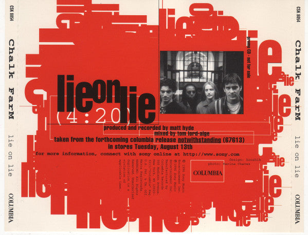 Chalk FarM : Lie On Lie (CD, Single, Promo)