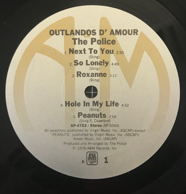 The Police : Outlandos D'Amour (LP, Album, Gre)
