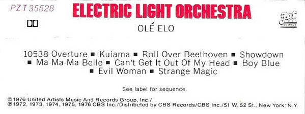 Electric Light Orchestra : Olé ELO (Cass, Comp, RE)