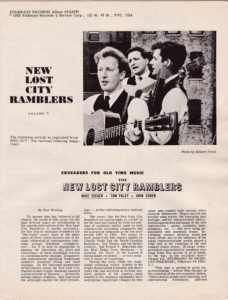 The New Lost City Ramblers : Volume 5 (LP)