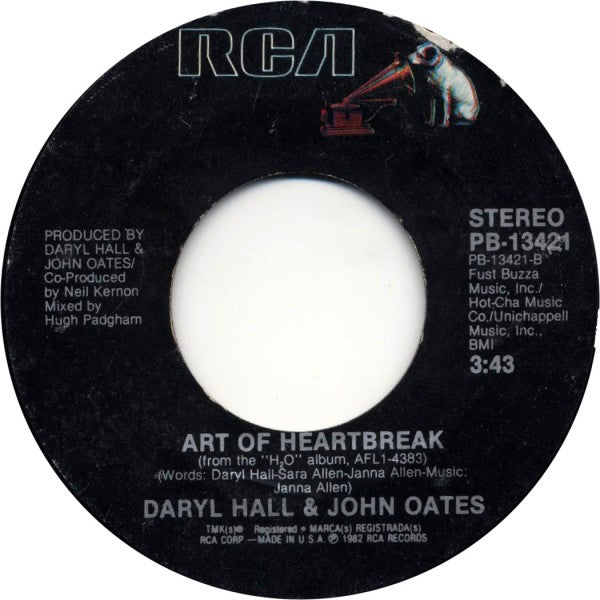 Daryl Hall & John Oates : One On One (7", Single, Mon)