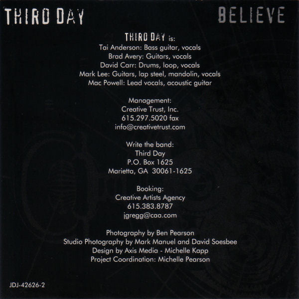 Third Day : Believe (CD, Single, Promo)