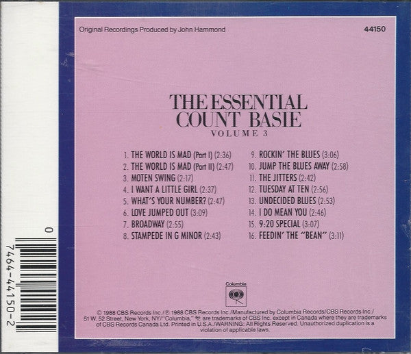 Count Basie : The Essential Count Basie, Volume 3 (CD, Comp, RM)