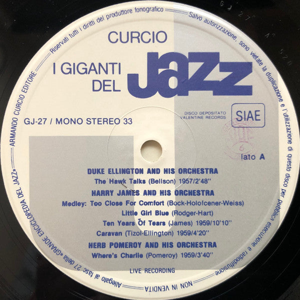 Duke Ellington, Harry James And His Orchestra, Herb Pomeroy, Jon Hendricks : I Giganti Del Jazz Vol. 27 (LP, Comp)