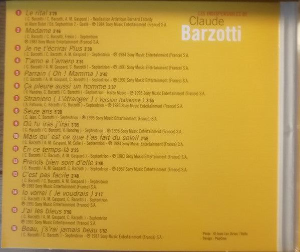Claude Barzotti : Les Indispensables De (Versions Originales) (CD, Comp)