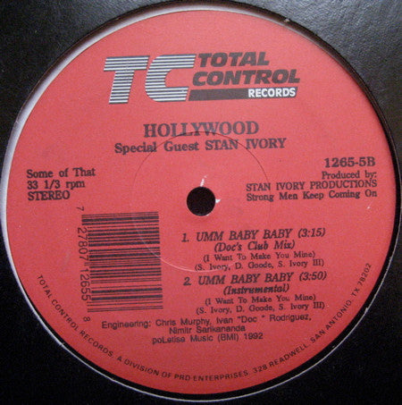 Hollywood (7) : Umm Baby Baby (I Want To Make You Mine) (12")