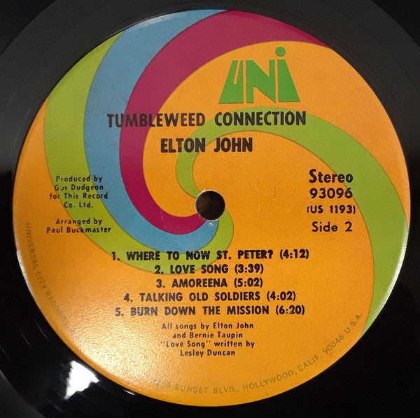 Elton John : Tumbleweed Connection (LP, Album, RE, Gat)