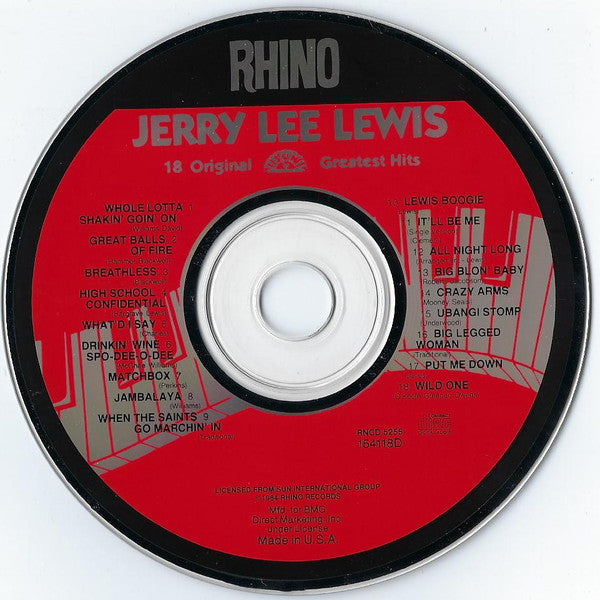 Jerry Lee Lewis : 18 Original Sun Greatest Hits (CD, Comp, Club, RE)