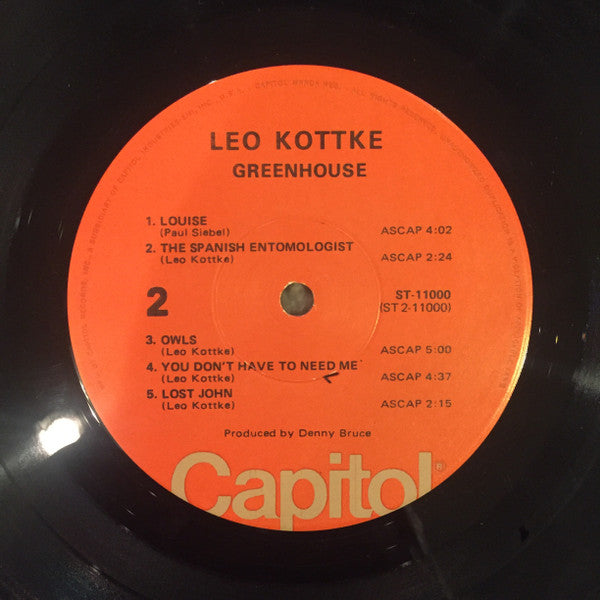Leo Kottke : Greenhouse (LP, RE, Win)