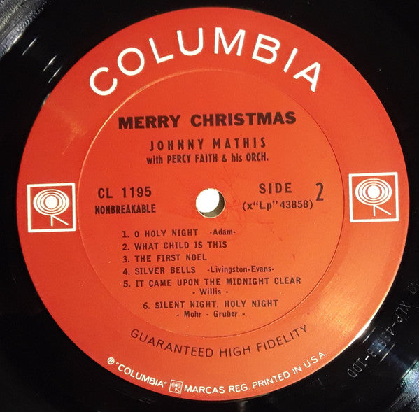 Johnny Mathis : Merry Christmas (LP, Album, Mono, RE)
