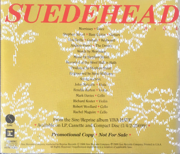 Morrissey : Suedehead (CD, Single, Promo)